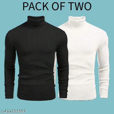 sarah Enterprises Solid Turtle Neck Casual Men Multicolor Sweater