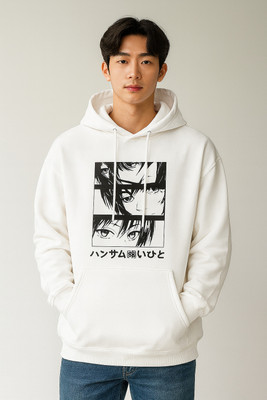 Snazzory Full Sleeve Graphic Print, Self Design Men Sweatshirt