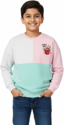 MAQUI Full Sleeve Color Block Boys & Girls Sweatshirt