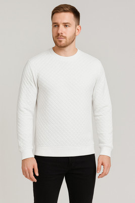 KCON Full Sleeve Geometric Print Men Sweatshirt