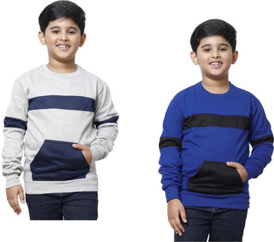 Indistar Full Sleeve Color Block Boys Sweatshirt