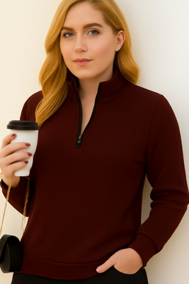 Kintu Parantu Full Sleeve Solid Women Sweatshirt