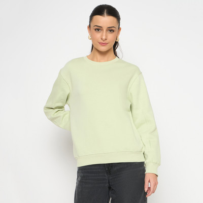 MADAME Full Sleeve Solid Women Sweatshirt