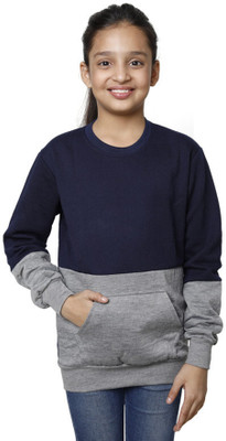 KAVYA Full Sleeve Color Block Girls Sweatshirt