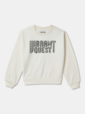 R&B Full Sleeve Graphic Print Girls Sweatshirt