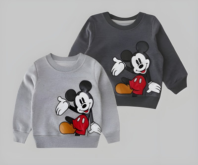Mimmy Kids Full Sleeve Printed, Solid Boys & Girls Sweatshirt