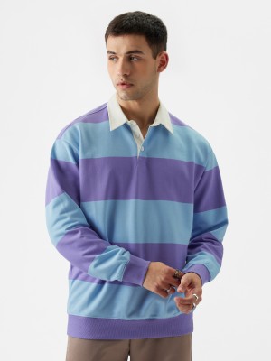 The Souled Store Full Sleeve Solid, Striped Men Sweatshirt