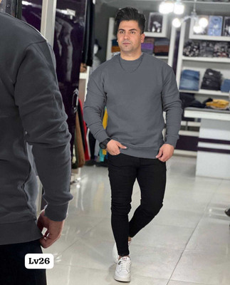 Magneto Full Sleeve Solid Men Sweatshirt
