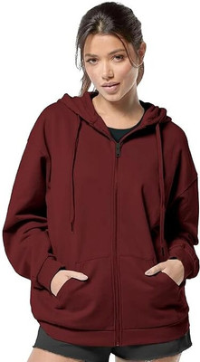 FUNKY MONKEY Full Sleeve Solid Women Sweatshirt