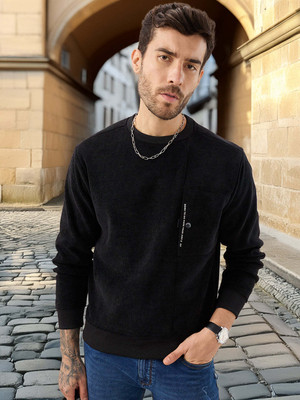 Status Quo Full Sleeve Self Design Men Sweatshirt