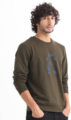 Rare Rabbit Full Sleeve Solid Men Sweatshirt