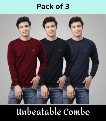 Reya Full Sleeve Solid Men Sweatshirt