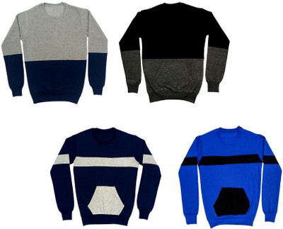 AE Trends Full Sleeve Color Block Boys Sweatshirt