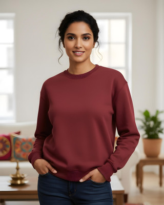 FLYIND VOGUE OUTFIT Short Sleeve Solid Women Sweatshirt