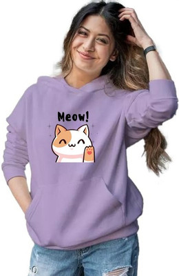 HouseOfCommon Self Design Round Neck Casual Women Purple Sweater