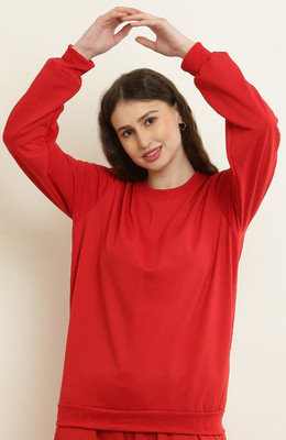 UNIVERSAL ACCESSE Full Sleeve Solid Women Sweatshirt