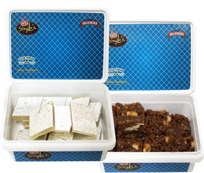 Singla Sweets Kaju Burfi 200g and Dodha burfi 200g combo pack of 2 Box(2 x 200 g)