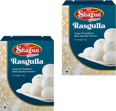 Bfp Shagun Rasgulla 2Kg (1Kg Pack of 2) Best Sweets for Gifting Tin(2 x 1 kg)