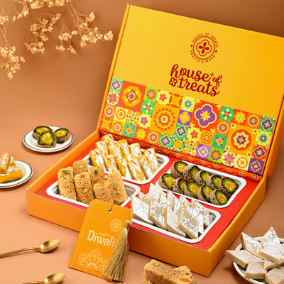 HyperFoods Diwali Treat Extravaganza with Greetings Card Box(4 x 175 g)