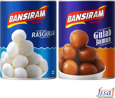 Bansiram RASGULLA AND GULAB JAMUN Tin(2 x 1 kg)