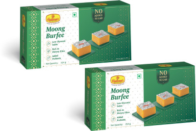 Haldiram's Nagpur Sugar Free Moong Burfee (250 gm) Pack Of 2 Box(2 x 250 g)