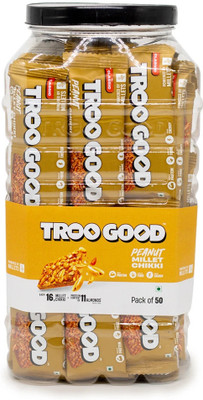 TROOGOOD Peanut Millet Chikki | Protein Rich Jaggery Gajak Bars | No Added Preservative | Box(50 x 16 g)