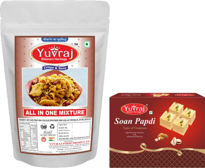 Yuvraj Food Product Festive Sweets Combo soan papadi & all in one mix (200 gm x 2 ) Box(2 x 200 g)