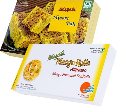 Bhagat's Heera Sweet Delicious Mysore Pak 400gm & Mango Sonroll 500gm Box(2 x 450 g)