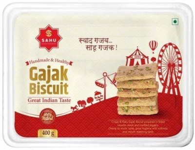 Sahu Gajak Bhandar Khasta Gazak 400g Gud ki Gachak | Til Gajjak | Sesame Sweets Box(400 g)