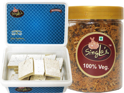 Singla Sweets Kaju katli 200g and Dal Biji 200g Combo pack of 2 Box(2 x 200 g)