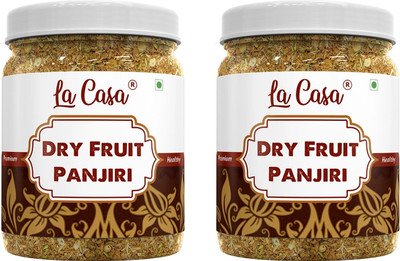 La Casa Dry Fruits Panjiri | Dhaniya Gond Pure Ghee | Janmashtmi Special Prasad Plastic Bottle(2 x 250 g)