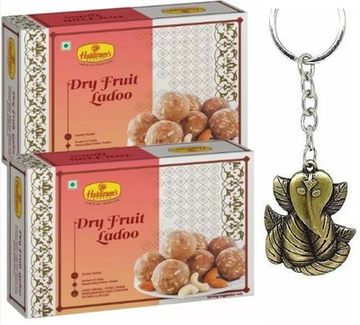 Haldiram's Dry Fruit Ladoo + Ganesh Keychain Box(2 x 0.5 kg)