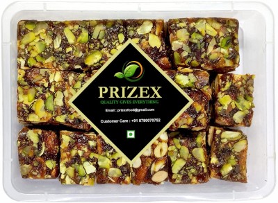 Prizex Dry Fruits Dates Barfi | Khajur Dryfruit Chikki | Sugar Free Dates Barfi ( Khajoor Dryfruit Chikki ) 250gm Box(250 g)