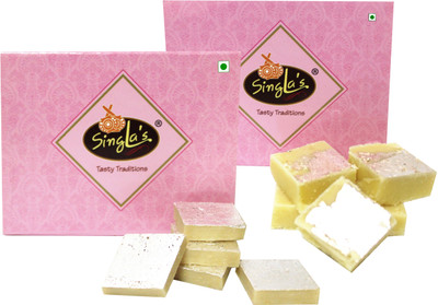 singla's Kaju katli 200g Plain Burfi 200g Combo Pack of 2 Box(2 x 200 g)