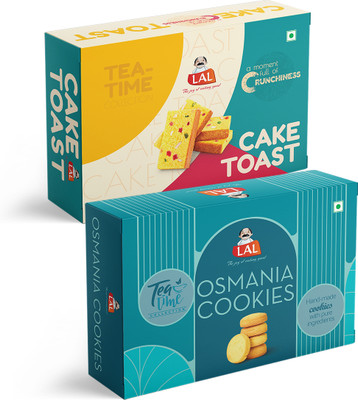 Lal Sweets Combo Pack of Cake Toast 300g & Osmania Cookies 400g Box(2 x 350 g)