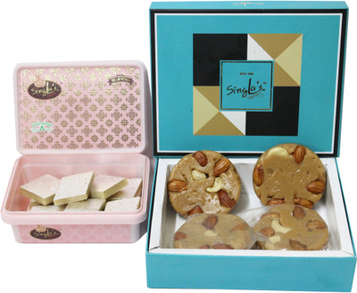 Singla Sweets Kaju burfi 200g Soan halwa 300g combo Box(2 x 250 g)