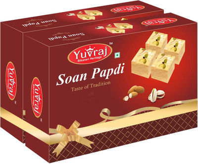 Yuvraj Food Product Soan Papdi Pack of 2 (400gm X 2) Box(2 x 400 g)