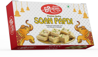 Bikaneri Shree Ganga Soft and Flaky Soan Papdi Bikaneri Sweet, Mithai Box(400 g)