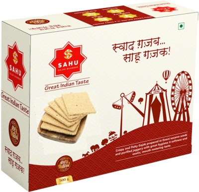 Sahu Gajak Bhandar Tilpatti Gajak 500 Gram | Gajakpatti |Tilsakri | Sesame Sweets | Gachak | Gazak Box(500 g)