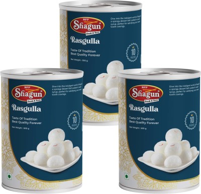 Bfp Shagun Rasgulla 1.5Kg (500Gm x 3) Best Sweets for Gifting Tin(3 x 0.5 kg)