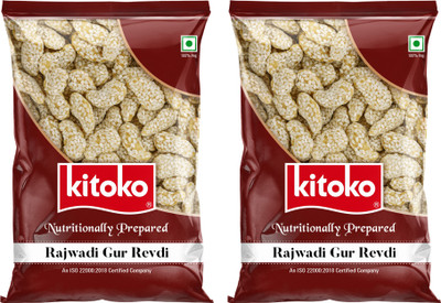Kitoko Rajwadi Revadi | Crunchy Rewari | Til Candy | Sesame Sweet | Til Rewadi Pouch Pouch(2 x 200 g)