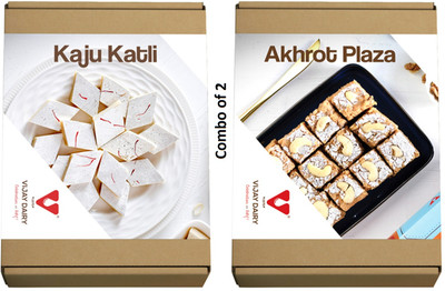 vijay dairy products kaju katali 200 G & akhrot plazza Vacuum Pack(2 x 225 g)