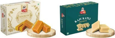 Lal Sweets Combo Pack of Mysore Pak and Kaju Katli Box(2 x 400 g)