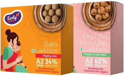 Early Foods Pack of 2 - Bajra & Dry Fruits Choco Chip Laddoos Box(2 x 250 g)