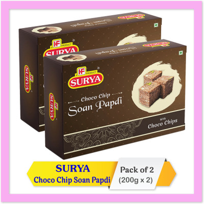 Surya Choco Chip Soan Papdi 200g (Pack of 2) Box(2 x 200 g)