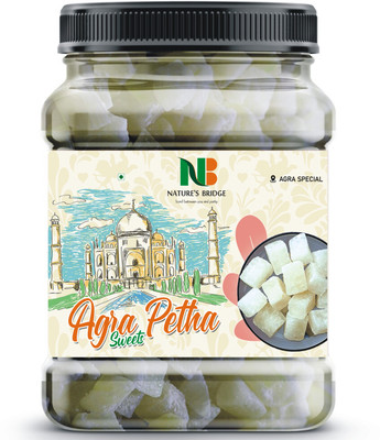 Nature's Bridge Original Agra Petha | Agra Dry Petha | Indian Mithai, Sweets - 400 Gm Jar Pack Plastic Bottle(400 g)