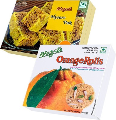 Bhagat's Heera Sweet Delicious Mysore Pak 200gm & Orange Sonroll 250gm Box(2 x 225 g)