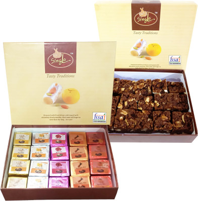 Singla Dodha Burfi 400g Mix Bite Burfi 400g Combo (Pack of 2*400, 800) Festive Gift Box(2 x 400 g)