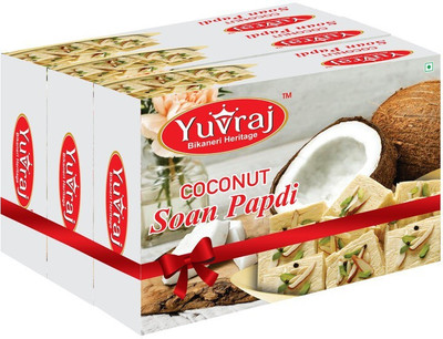 Yuvraj Food Product Coconut Flavoured Soan papadi (patisa ) sweets ( 200 Gm X 2 ) combo pack Box(2 x 200 g)