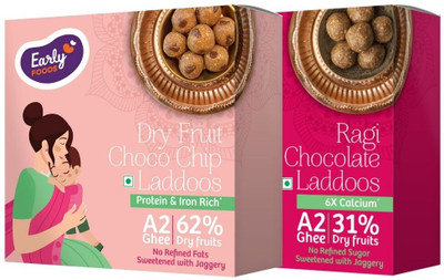 Early Foods Pack of 2 - Ragi Chocolate & Dry Fruits Choco Chip Laddoos Box(2 x 250 g)